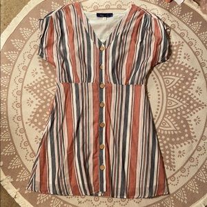 Button up stripe dress